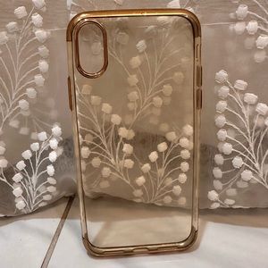 iPhone X clear phone case with gold rim